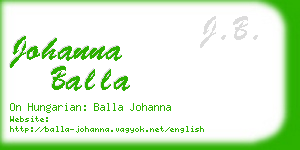 johanna balla business card